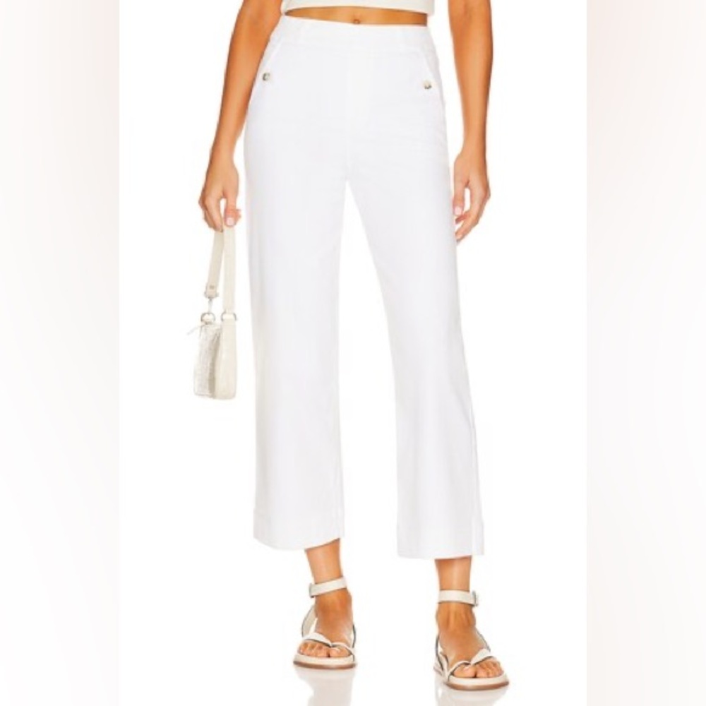 Spanx Stretch Twill Cropped Wide Leg Pant in Bright White